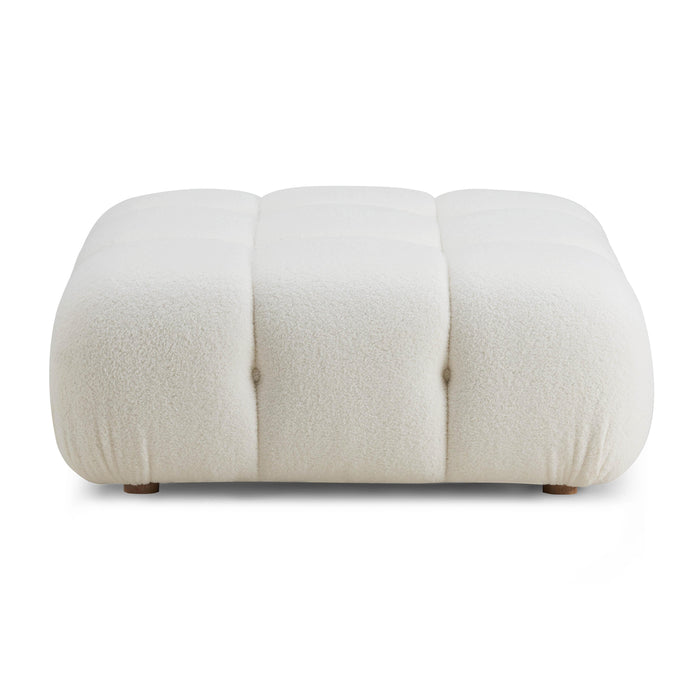 Calliope Cream Vegan Shearling Modular Ottoman