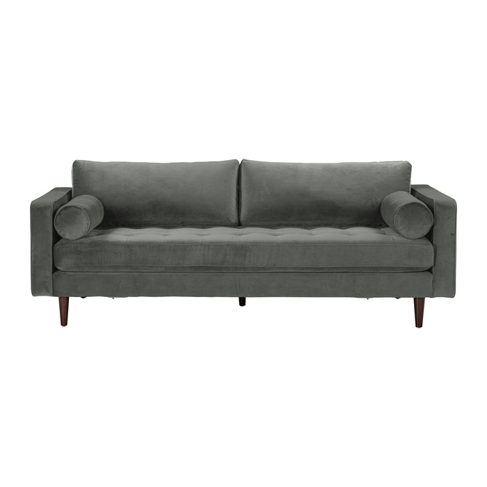 Cave Ash Gray Velvet Sofa