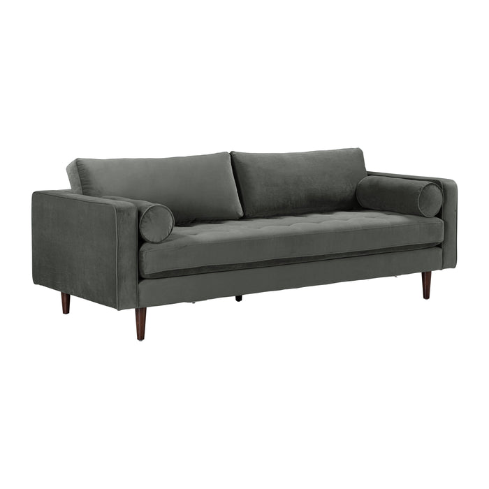 Cave Ash Gray Velvet Sofa image