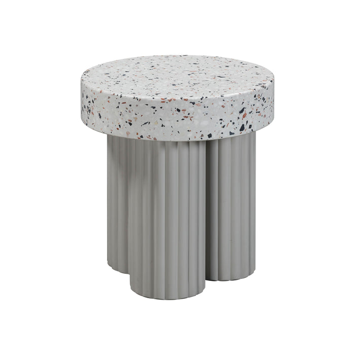 Clover Faux Terrazzo Indoor / Outdoor Round Side Table