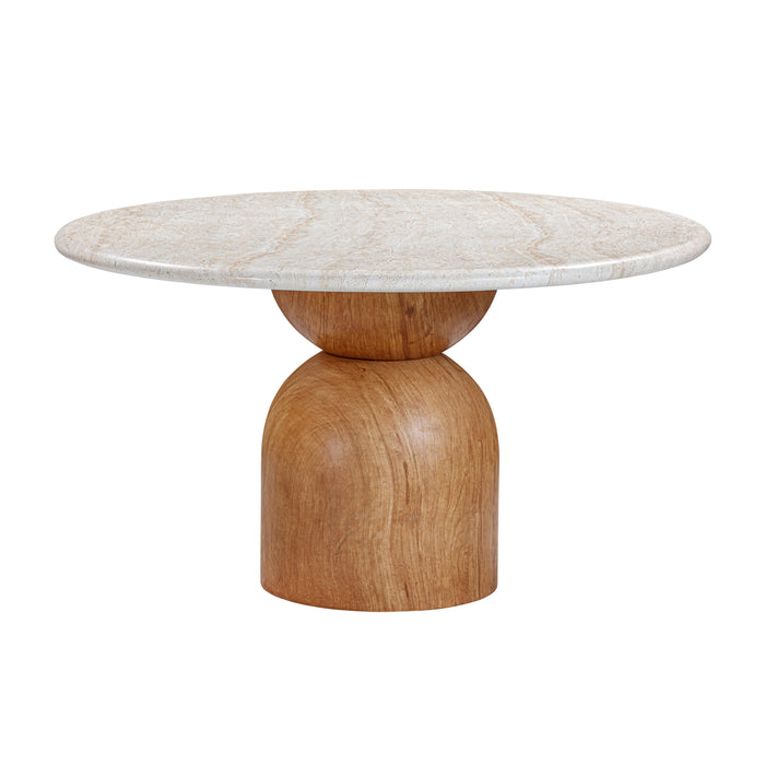 Cynthia Travertine Concrete Indoor / Outdoor 54" Round Dining Table image