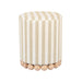 Dex Beige Striped Linen Ottoman image