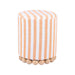 Dex Salmon Pink Striped Linen Ottoman image