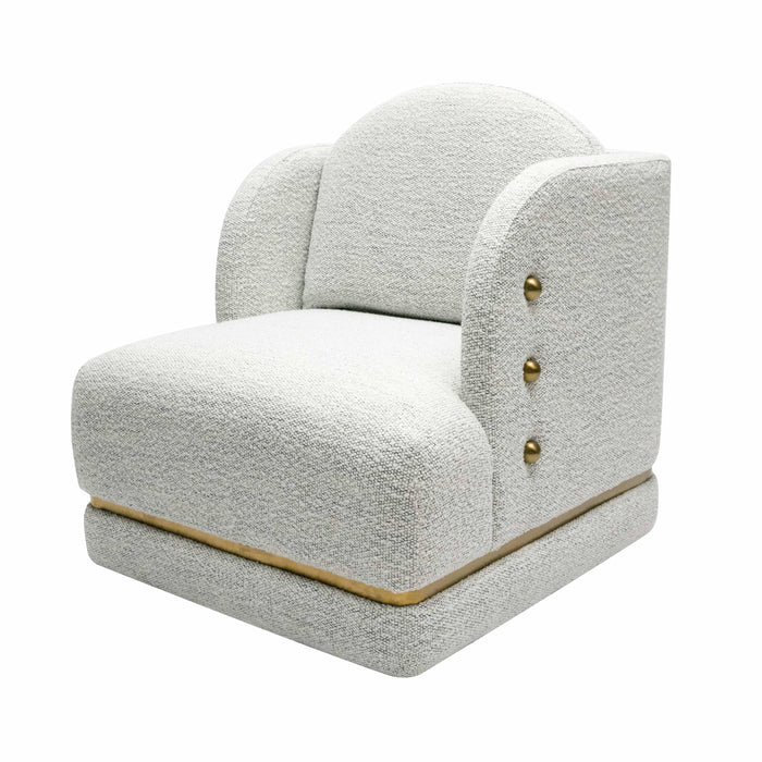 Earl Nubby Cotton White Chenille Accent Chair