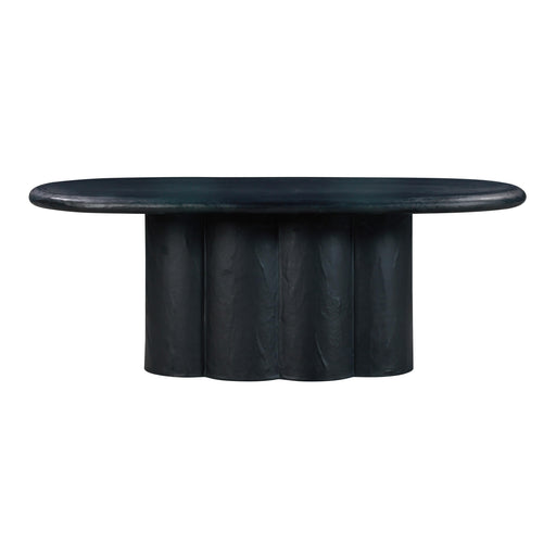 Elika Black Faux Plaster Oval Dining Table image