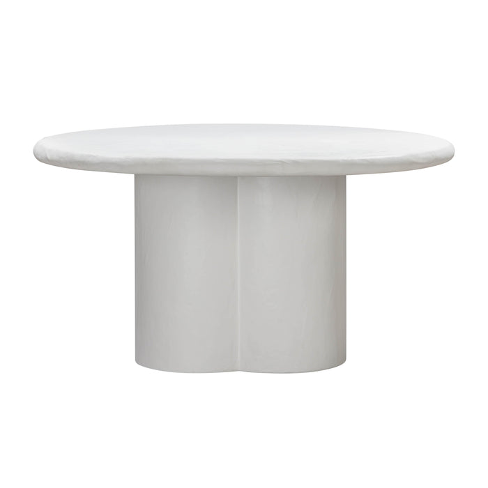 Elika White Faux Plaster Round Dining Table