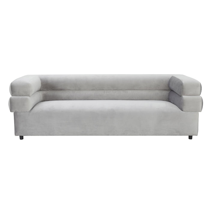 Elsa Light Grey Velvet Sofa