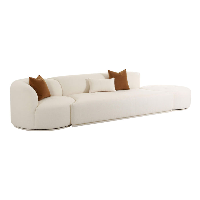 Fickle Cream Boucle 3-Piece Chaise Modular Sofa