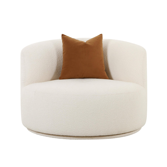 Fickle Cream Boucle Swivel Chair