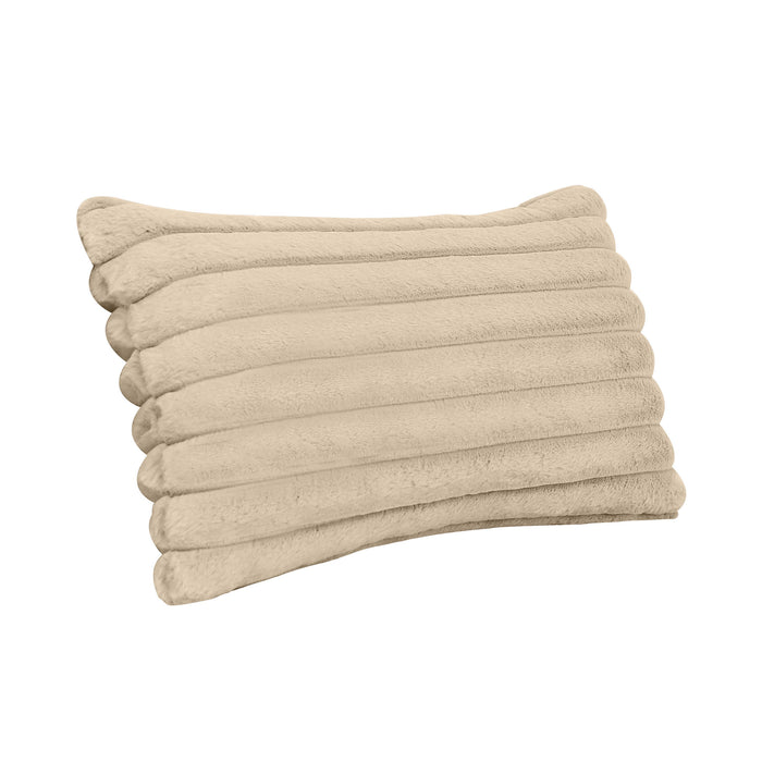 Furry Taupe Vegan Fur Rectangular Accent Pillow