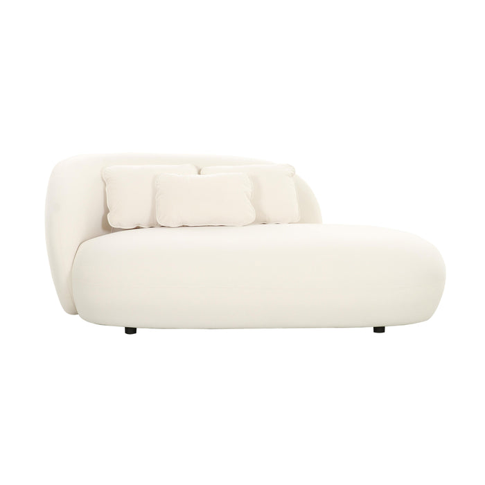 Galet Cream Velvet Chaise