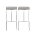 Ferrara Light Grey Stainless Steel Barstool (Set of 2) image