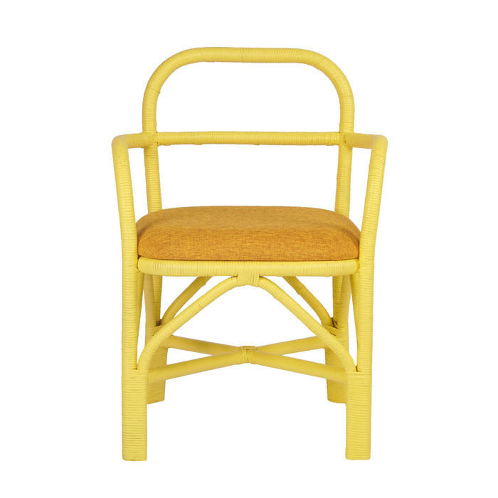 Ginny Yellow Rattan Dining Chair