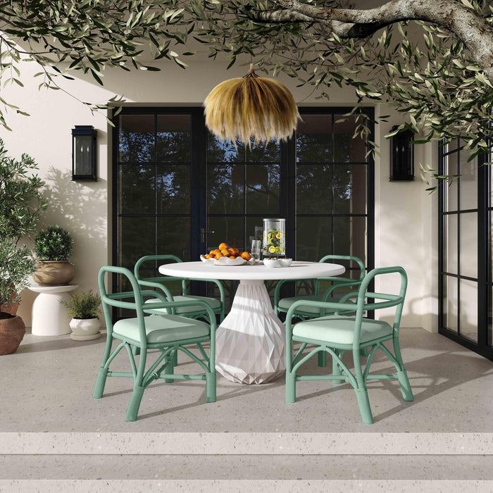 Ginny Green Rattan Dining Chair