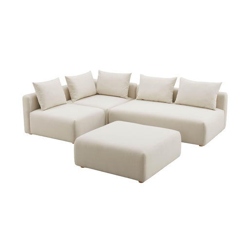 Hangover Cream Linen 4-Piece Modular Chaise Sectional image