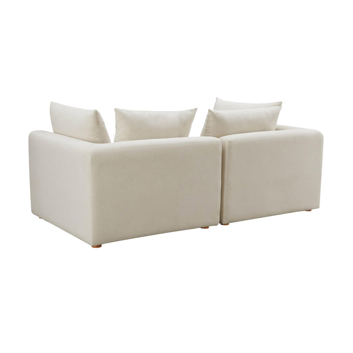 Hangover Cream Linen Loveseat