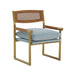 Harlow Rattan Dusty Blue Velvet Chair image