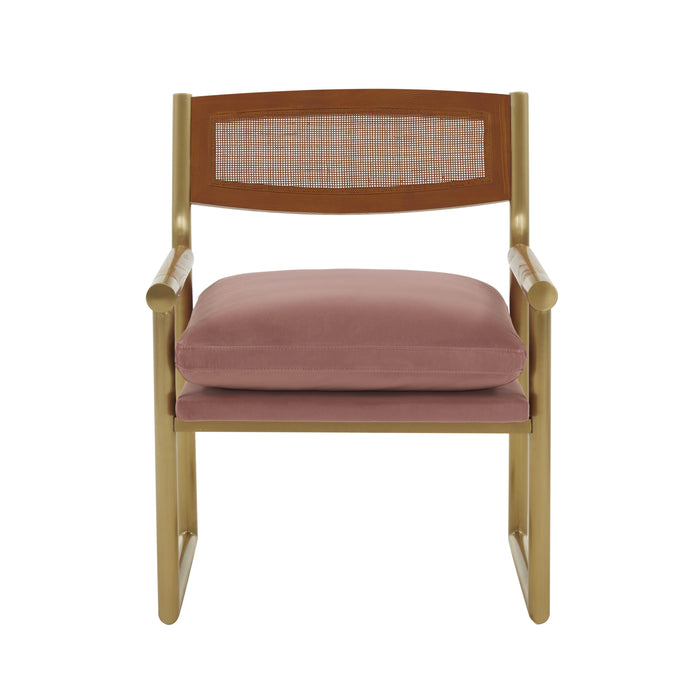 Harlow Rattan Mauve Velvet Chair