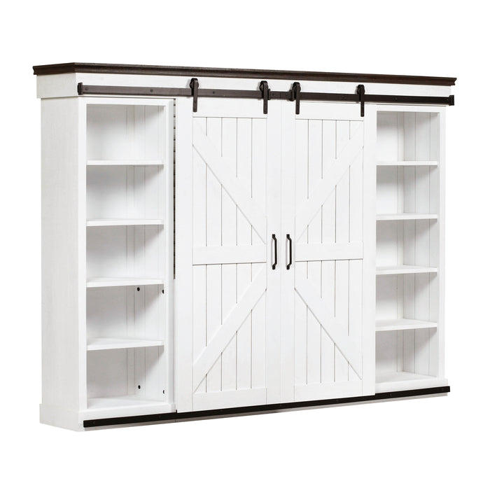 Harrison Distressed White Entertainment Center