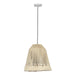 Helen Large White Cotton Tasseled Pendant Lamp image