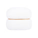 Helga White Vegan Shearling Oval Ottoman image