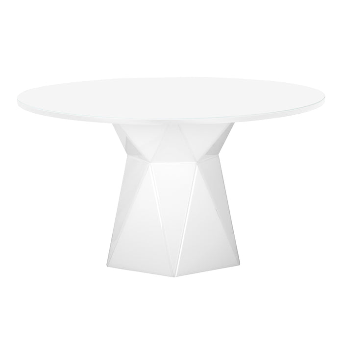 Iris White Glass Dining Table