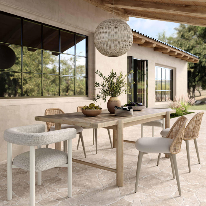 Jackie Cream Outdoor Textured Dining Chair