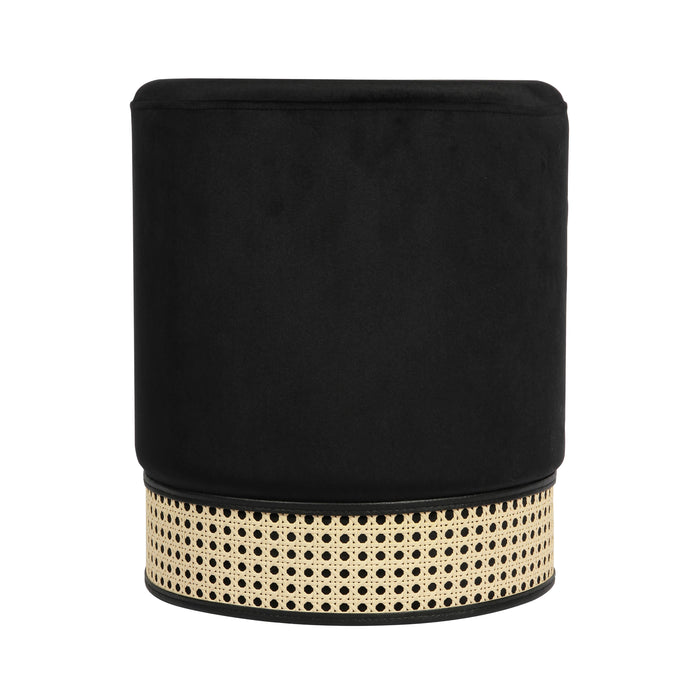 Ivy Black Velvet Ottoman image