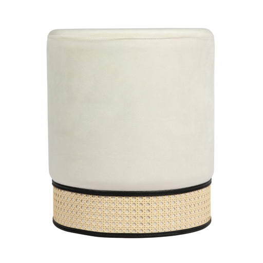 Ivy Cream Velvet Ottoman image