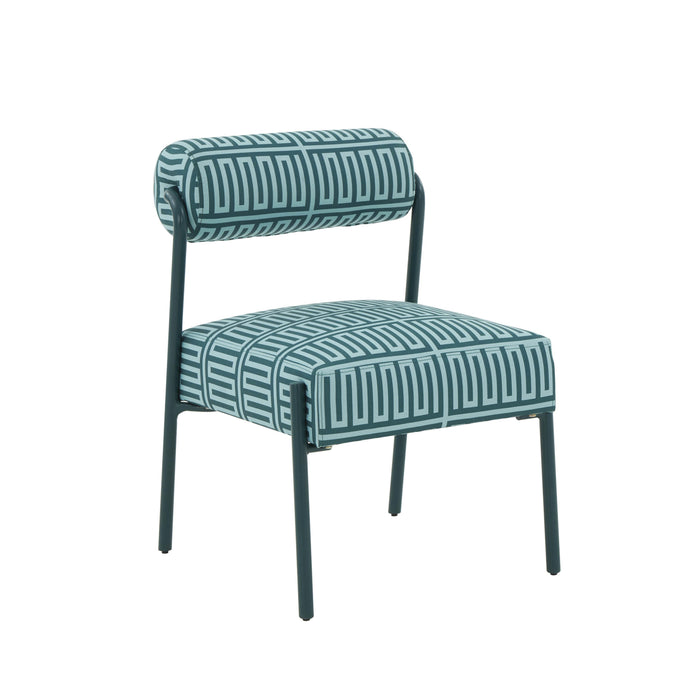 Jolene Green Patterned Linen Accent Chair image