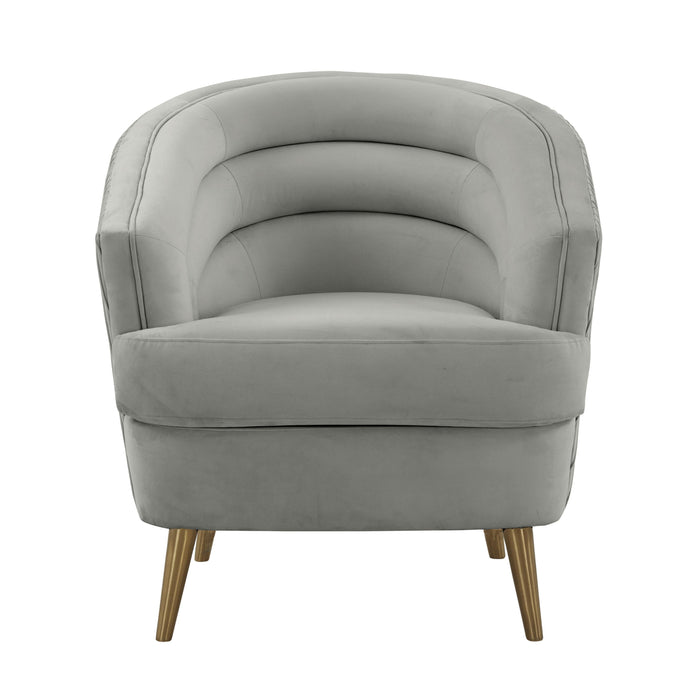 Jules Light Grey Velvet Accent Chair