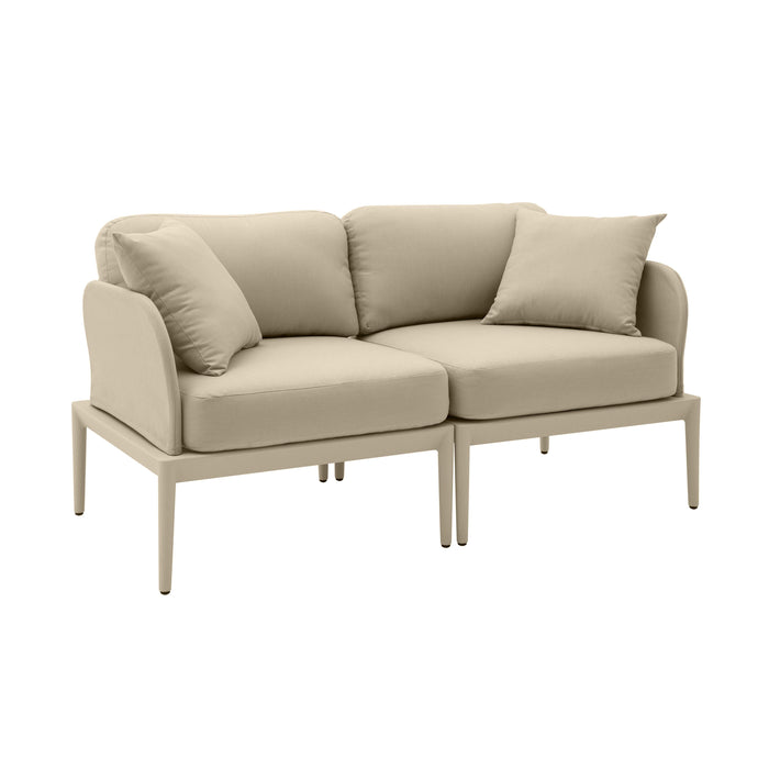 Kapri Taupe Modular Outdoor Loveseat image