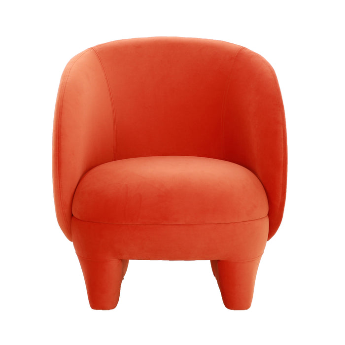 Kiki Paprika Orange Velvet Accent Chair