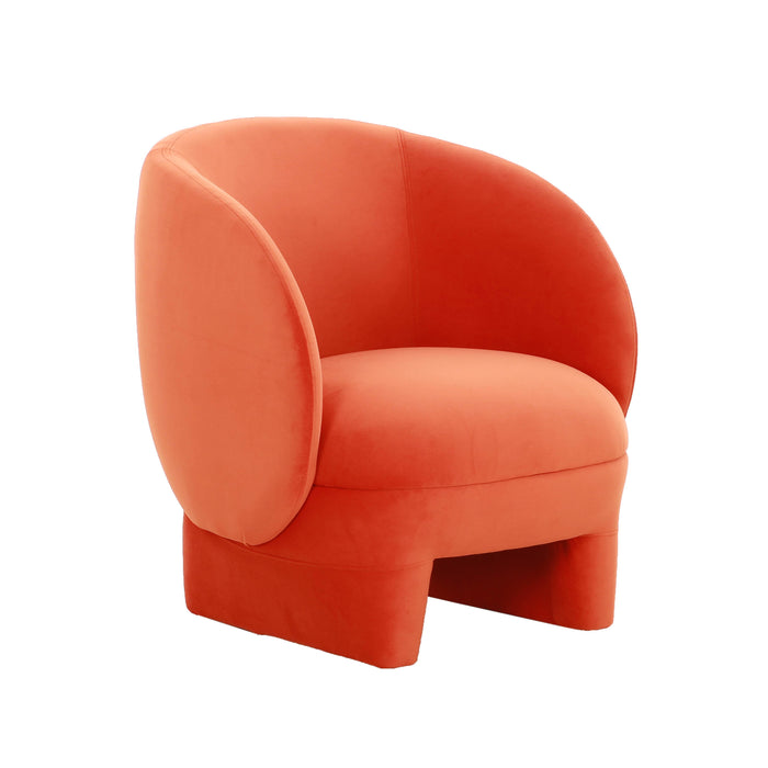 Kiki Paprika Orange Velvet Accent Chair image