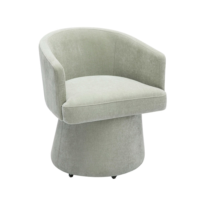 Kristen Light Green Upcycled Chenille Rolling Desk Chair image