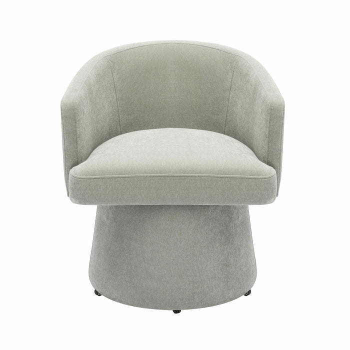 Kristen Light Green Upcycled Chenille Rolling Desk Chair