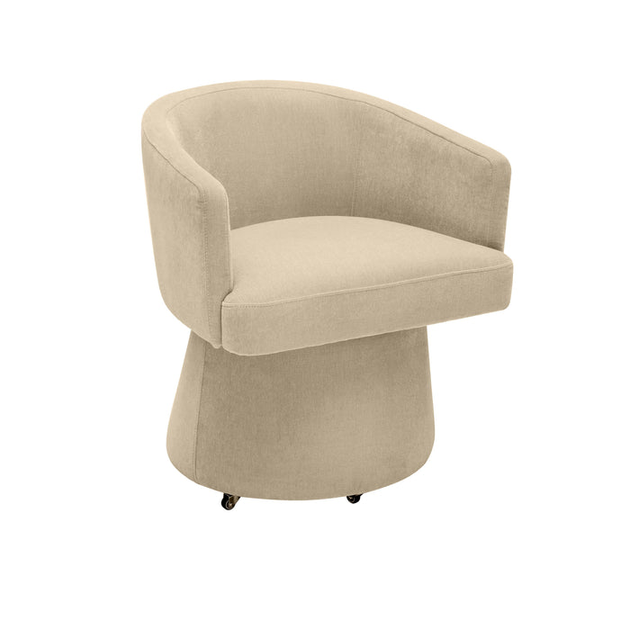 Kristen Taupe Upcycled Chenille Rolling Desk Chair image