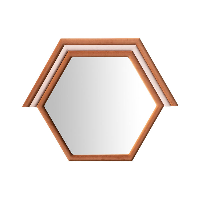 Lally Terracotta Velvet Prism Wall Mirror image