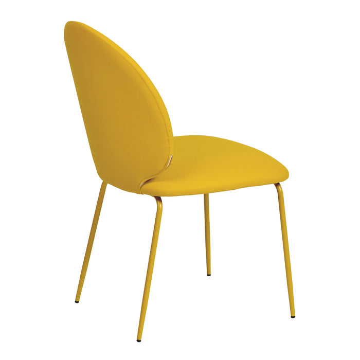 Lauren Yellow Vegan Leather Kitchen Chairs - Set of 2