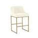 Lisa Cream Pleated Velvet Counter Stool image