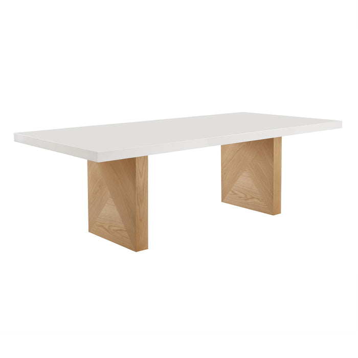 Madeline White Gloss and Natural Ash Dining Table image