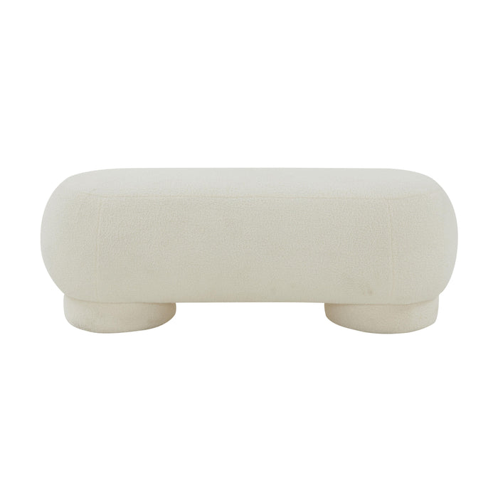 Mara Cream Vegan Shearling Ottoman