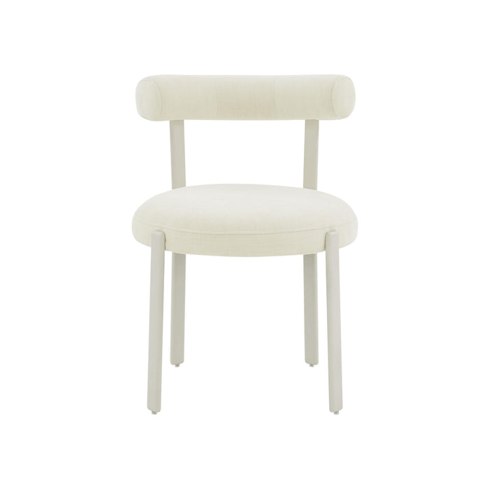 Margaret Cream Chenille Bolster Back Dining Chair