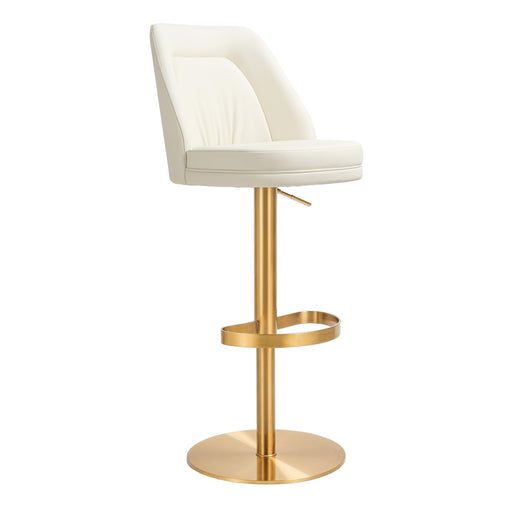 Maven Cream and Gold Adjustable Swivel Stool image