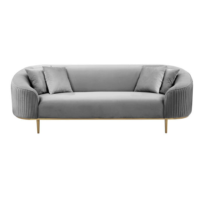 Michelle Light Grey Pleated Sofa