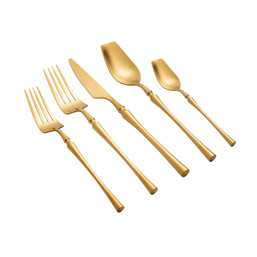 Millie Brushed Gold Stainless Steel Flatware - Set of 20 Pieces image