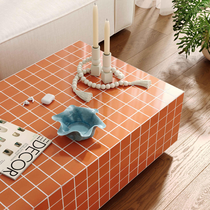 Mixie Brick Orange Tile Indoor / Outdoor Coffee Table