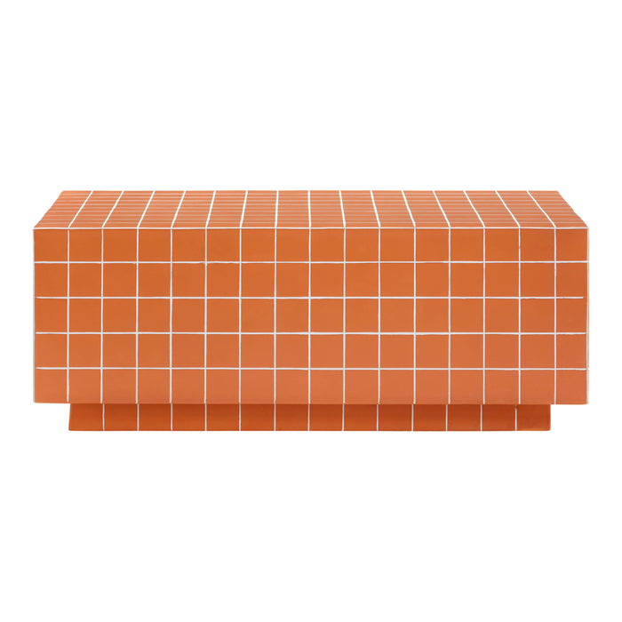 Mixie Brick Orange Tile Indoor / Outdoor Coffee Table