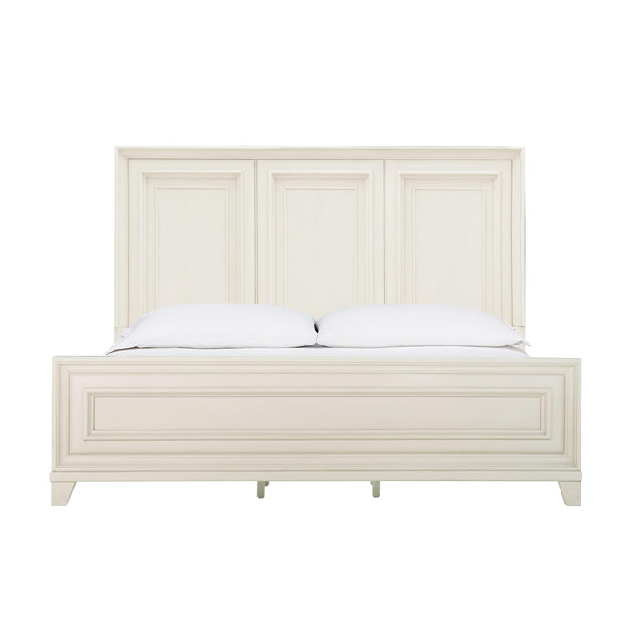 Montauk Weathered White King Panel Bed