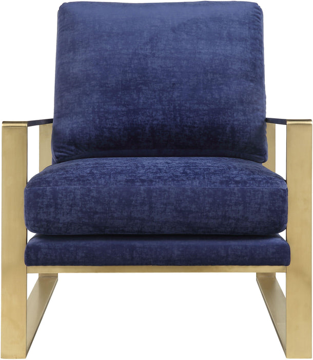 Mott Navy Slub Velvet Chair